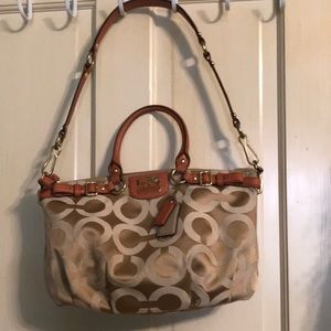 Coach Madison op art signature sateen Sophia satch